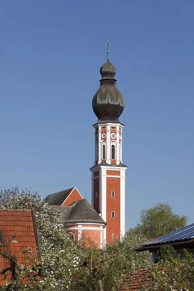 Parish Church of St. Martin in Hechenwang, municipality of Windach, Five Lakes region, Upper Bavaria, Bavaria, Germany, Europe, PublicGround