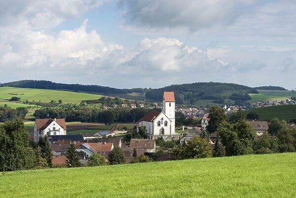 Parish Church of St. Mauritius in the Hegau village of Weiterdingen, Baden-Wuerttemberg, Germany, Europe