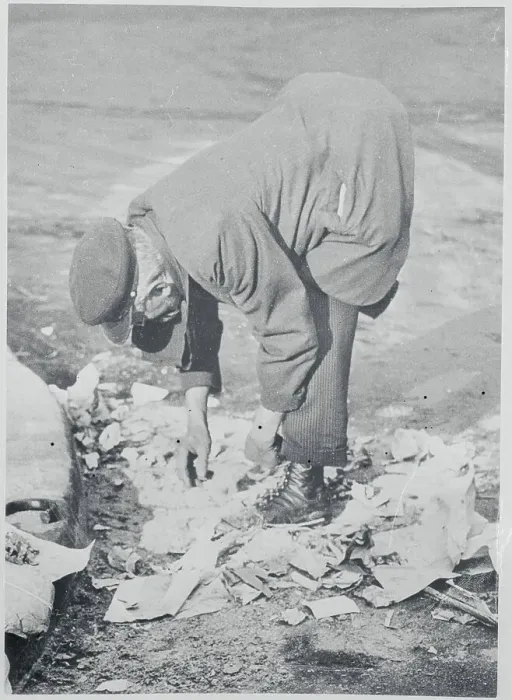 Framed Print : Parisian Man Scavenging for Food Framed Print : Parisian Man Scavenging for Food