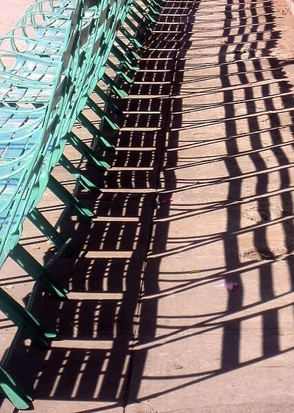 Park chairs and shadows, Cienfuegos, Cuba