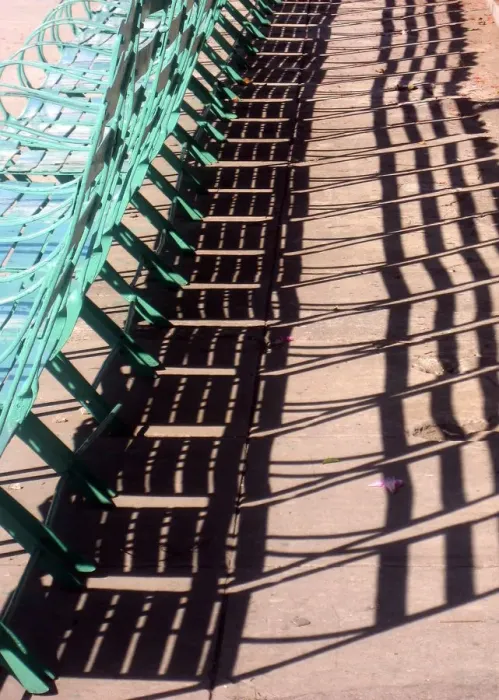 Framed Print : Park chairs and shadows, Cienfuegos, Cuba