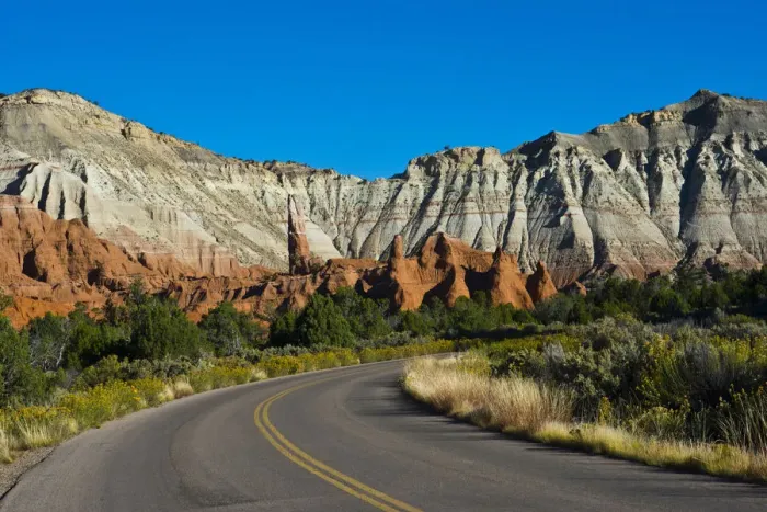 Framed Print : Park Road at Angels Palace Trailhead, Kodachrome Basin State Park, Utah, USA