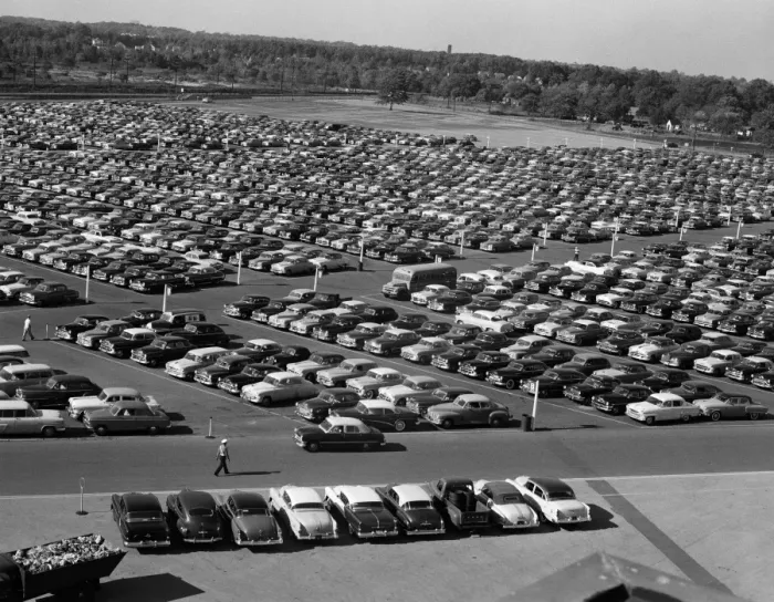 Framed Print : Full parking lot Framed Print : Full parking lot