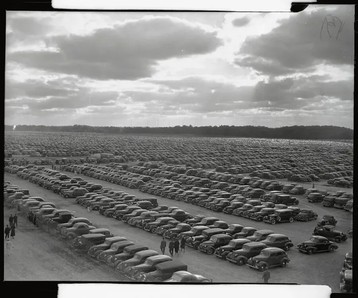Framed Print : Parking Lot Filled to Capacity Framed Print : Parking Lot Filled to Capacity