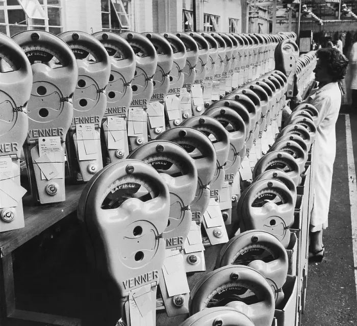 Framed Print : Parking Meter Factory
