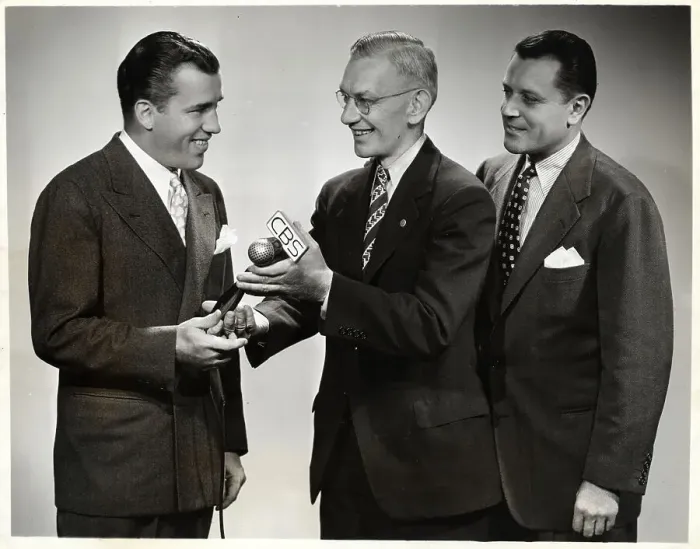 Framed Print : Parks Johnson Gives Mike To Ed Sullivan Framed Print : Parks Johnson Gives Mike To Ed Sullivan