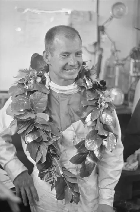 Framed Print : Parnelli Jones Wearing a Flowered Garland Framed Print : Parnelli Jones Wearing a Flowered Garland
