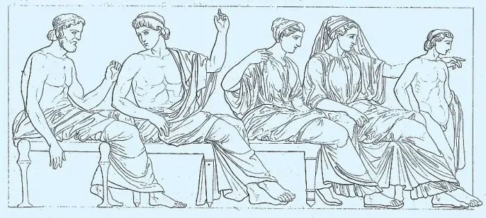Framed Print : At the Parthenon Frieze, a former temple on the Athenian Acropolis, Athens, Greece, Historic, digitally restored reproduction of a 19th century original