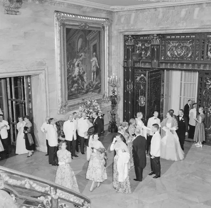Framed Print : Party Goers Entering Ballroom Framed Print : Party Goers Entering Ballroom