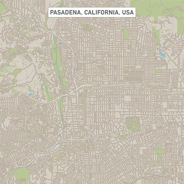 Pasadena California US City Street Map