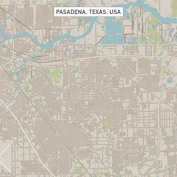 Pasadena Texas US City Street Map