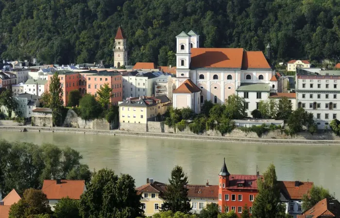 Framed Print : Passau, view over the Inn River with St. Michaels Church, Lower Bavaria, Bavaria, Germany, Europe, PublicGround Framed Print : Passau, view over the Inn River with St. Michaels Church, Lower Bavaria, Bavaria, Germany, Europe, PublicGround