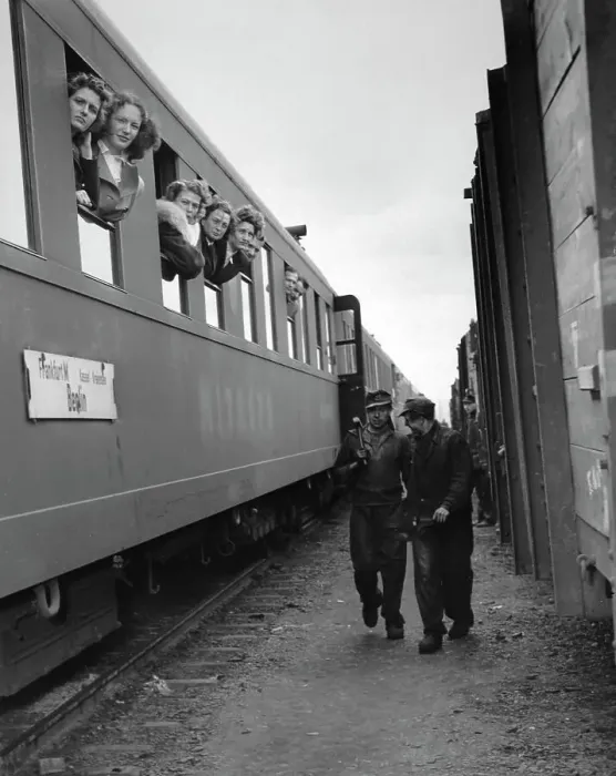 Framed Print : Passenger Train Stopped At Soviet Checkpoint Framed Print : Passenger Train Stopped At Soviet Checkpoint