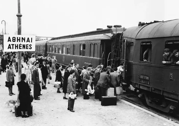 Framed Print : Passengers Boarding Passenger Cars Framed Print : Passengers Boarding Passenger Cars