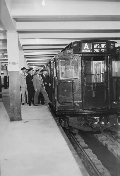 Framed Print : Passengers Boarding Subway Train