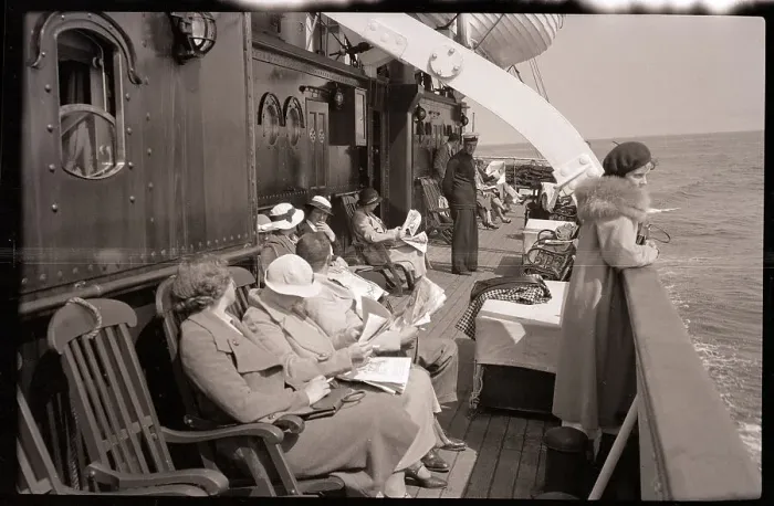 Framed Print : Passengers On Deck Of Channel Steamer Framed Print : Passengers On Deck Of Channel Steamer