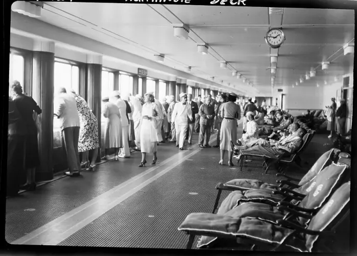 Framed Print : Passengers on Deck of SS Normandie Framed Print : Passengers on Deck of SS Normandie