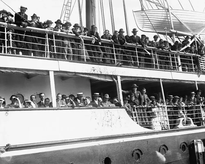 Framed Print : Passengers on Delayed Ship Framed Print : Passengers on Delayed Ship