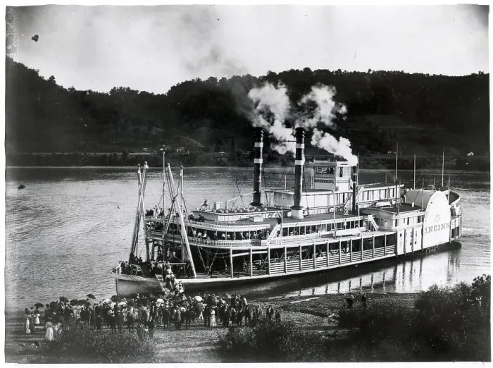 Framed Print : Passengers Disembark From Steamboat Framed Print : Passengers Disembark From Steamboat