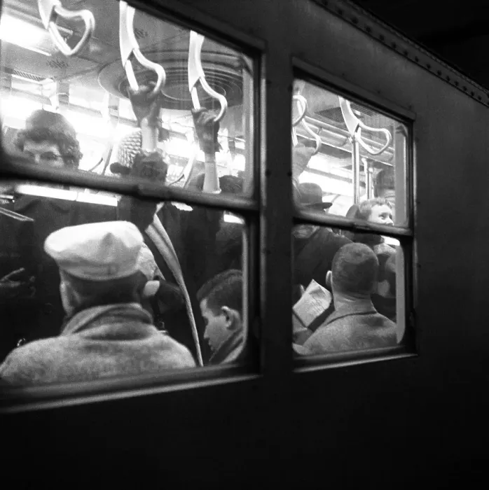 Framed Print : Passengers on the New York City Subway in the 1950's Framed Print : Passengers on the New York City Subway in the 1950's