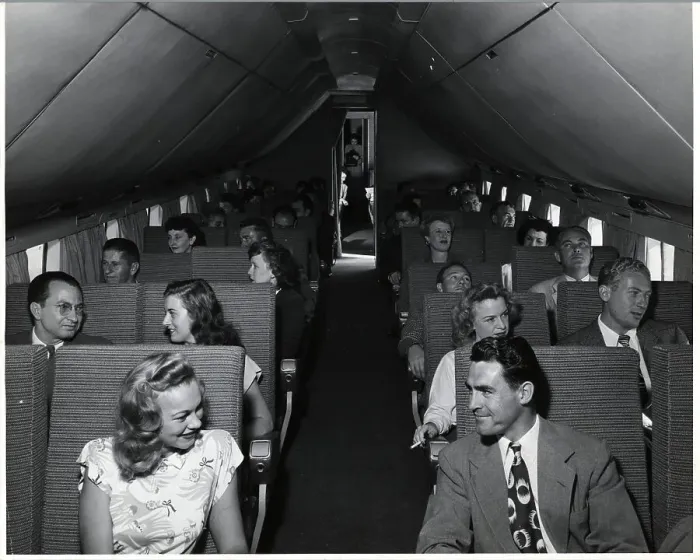 Framed Print : Passengers in Plane Interior Framed Print : Passengers in Plane Interior