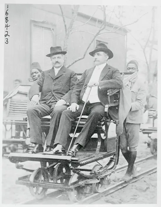 Framed Print : Passengers Sitiing in Handcar Framed Print : Passengers Sitiing in Handcar