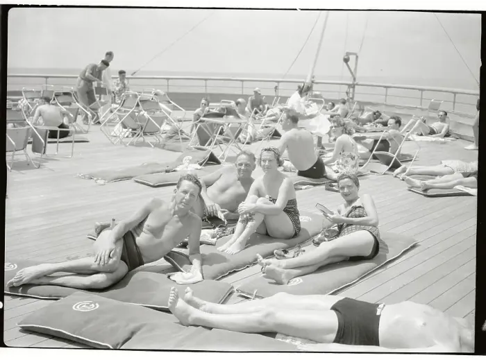 Framed Print : Passengers Sunbathing on Cruise Ship Framed Print : Passengers Sunbathing on Cruise Ship