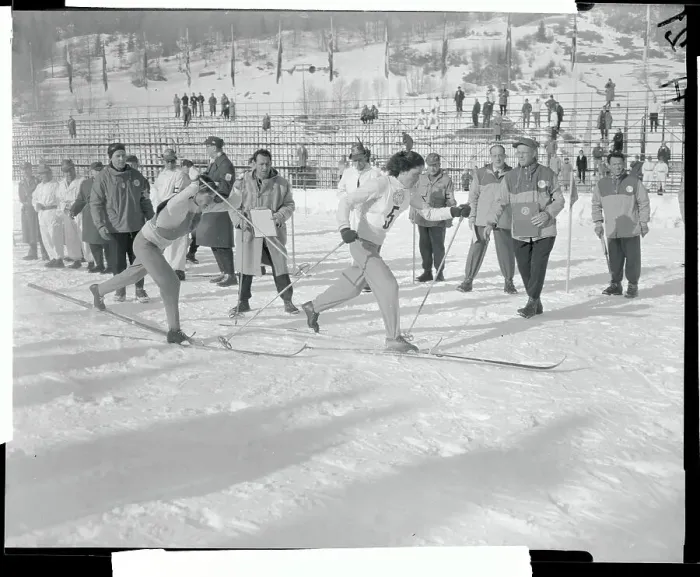 Framed Print : Passing The Baton in Olympic Ski Relay Framed Print : Passing The Baton in Olympic Ski Relay