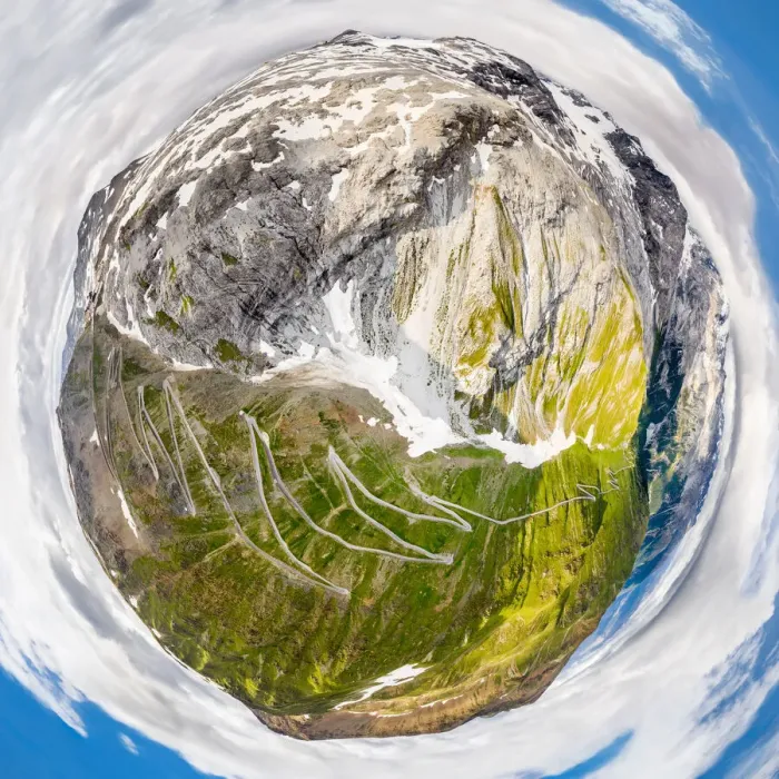 Framed Print : Passo dello Stelvio 360A HDR Little Planet