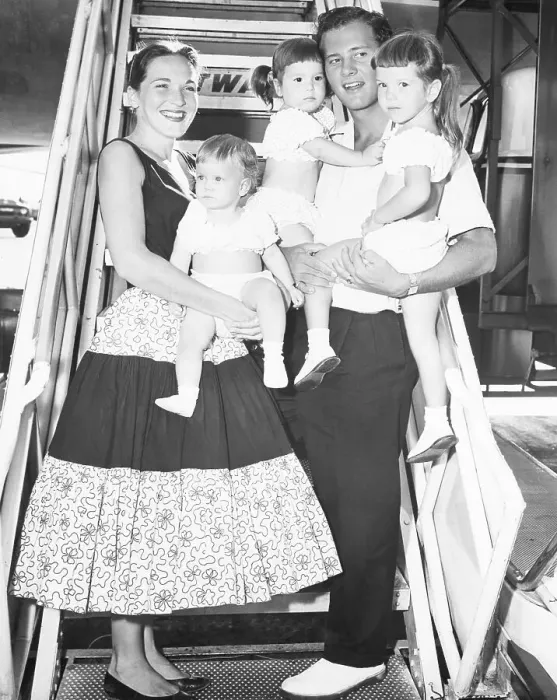 Framed Print : Pat Boone on Tarmac with Family Framed Print : Pat Boone on Tarmac with Family