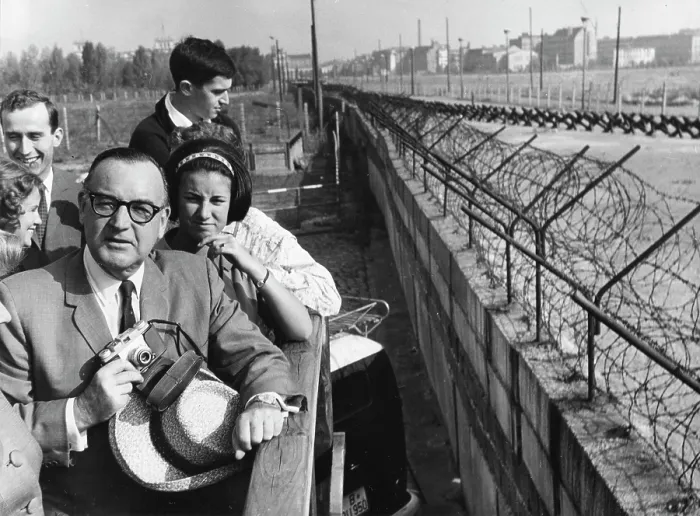 Framed Print : Pat Brown At The Berlin Wall Framed Print : Pat Brown At The Berlin Wall