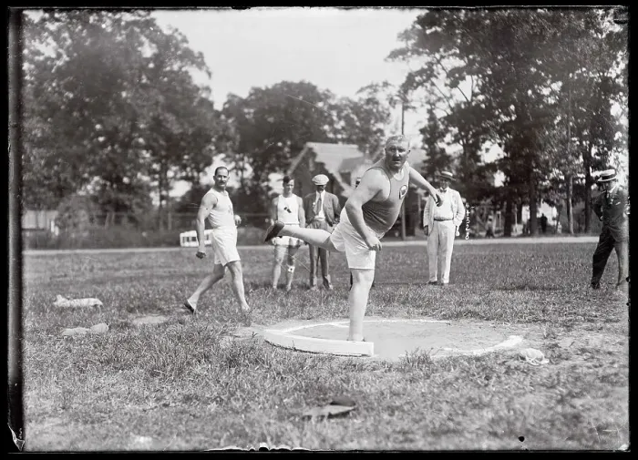Framed Print : Pat McDonald Throwing a Shot Put Framed Print : Pat McDonald Throwing a Shot Put