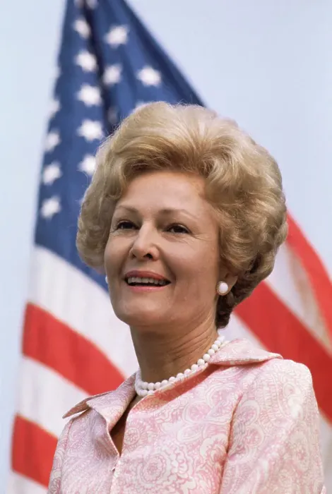 Framed Print : Pat Nixon Posing in Front of American Flag Framed Print : Pat Nixon Posing in Front of American Flag
