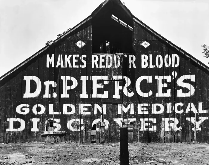 Framed Print : Patent Medicine Sign On A Barn