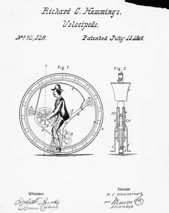 Framed Print : Patent For R.C.Hemming'S Velocipede Framed Print : Patent For R.C.Hemming'S Velocipede