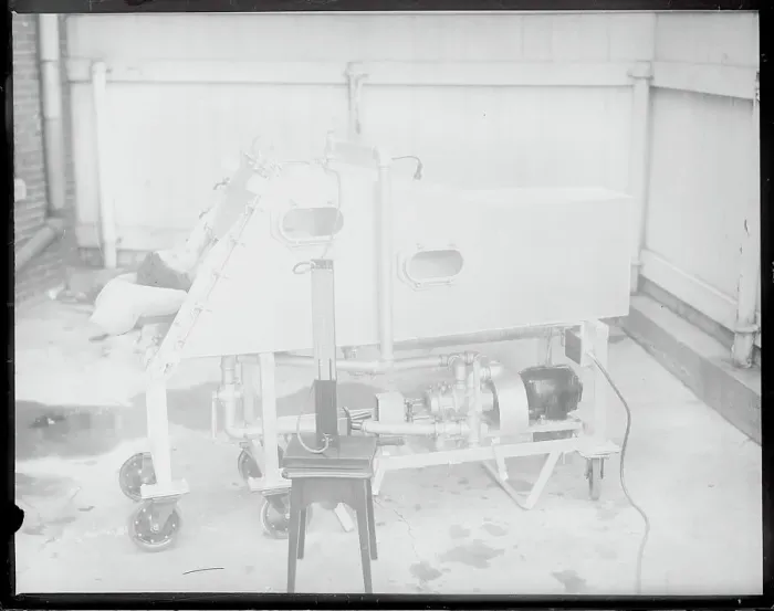 Framed Print : Patient Resting in Drinker Apparatus Framed Print : Patient Resting in Drinker Apparatus