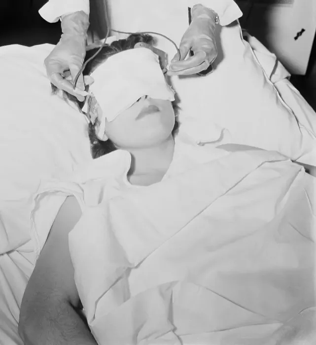 Framed Print : Patient Being Treated with Electric Shock