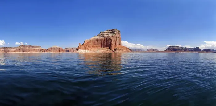 Framed Print : Patre Butte, rock formations, red Navajo Sandstone cliffs rising from Lake Powell, Page, Arizona, USA Framed Print : Patre Butte, rock formations, red Navajo Sandstone cliffs rising from Lake Powell, Page, Arizona, USA