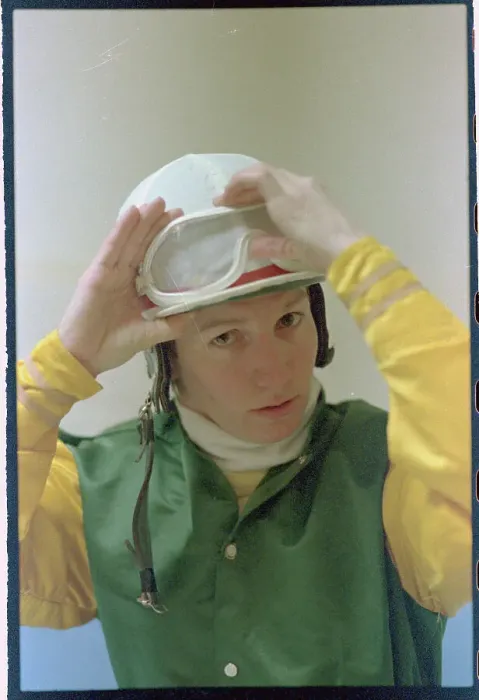 Framed Print : Patricia Cooksey Adjusting Helmet Framed Print : Patricia Cooksey Adjusting Helmet
