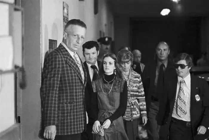 Framed Print : Patricia Hearst Escorted to Courthouse Framed Print : Patricia Hearst Escorted to Courthouse