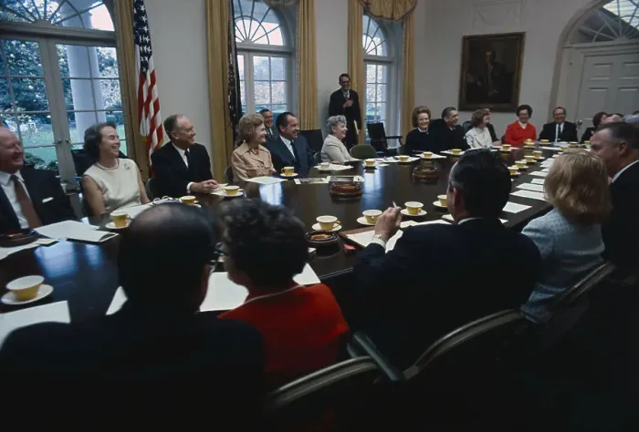 Framed Print : Patricia Nixon and Cabinet Members at Table Framed Print : Patricia Nixon and Cabinet Members at Table