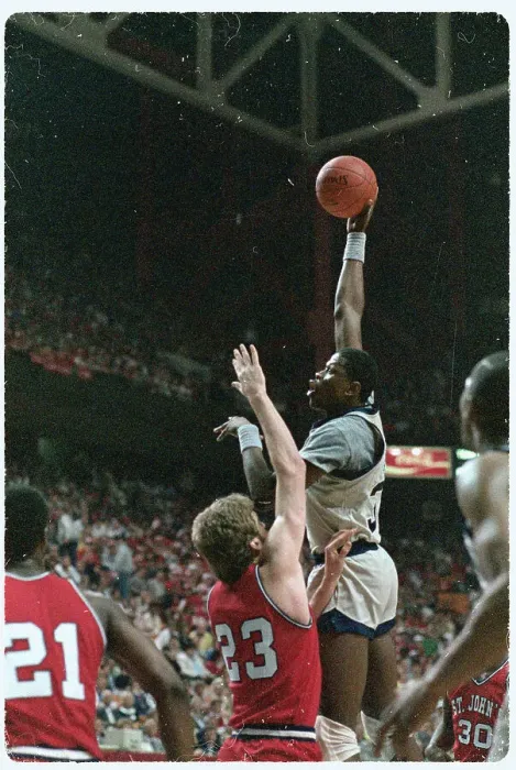 Framed Print : Patrick Ewing Shooting Basketball Framed Print : Patrick Ewing Shooting Basketball