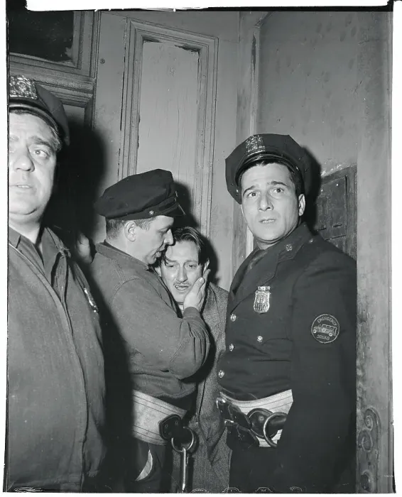 Framed Print : Patrolman Comforting Rescued Man Framed Print : Patrolman Comforting Rescued Man