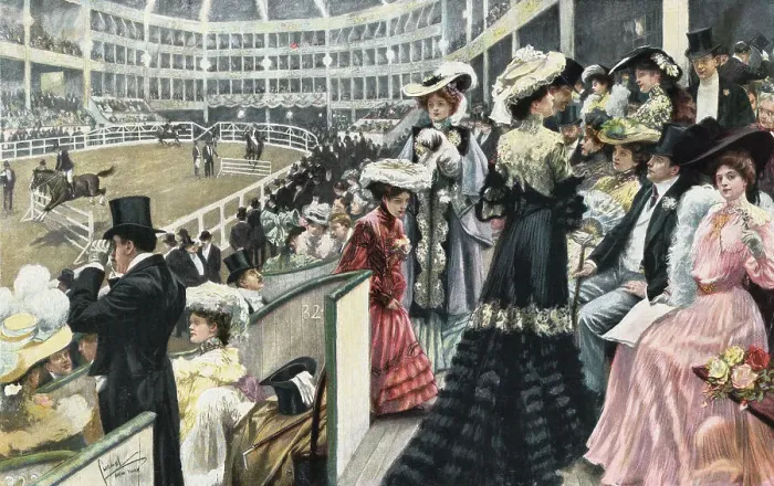 Framed Print : Patrons at the Hippodrome for Horse Show Framed Print : Patrons at the Hippodrome for Horse Show
