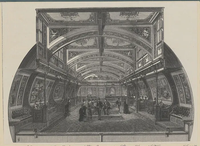 Framed Print : Patrons Lounging in Luxurious Room of Early Steamship Framed Print : Patrons Lounging in Luxurious Room of Early Steamship