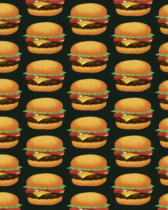 Framed Print : Pattern of Cheeseburgers Framed Print : Pattern of Cheeseburgers
