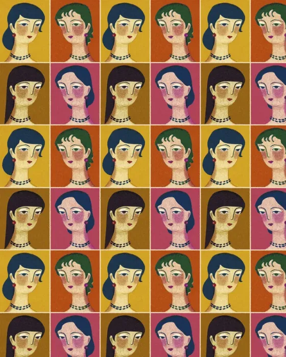 Framed Print : Pattern of Women Framed Print : Pattern of Women