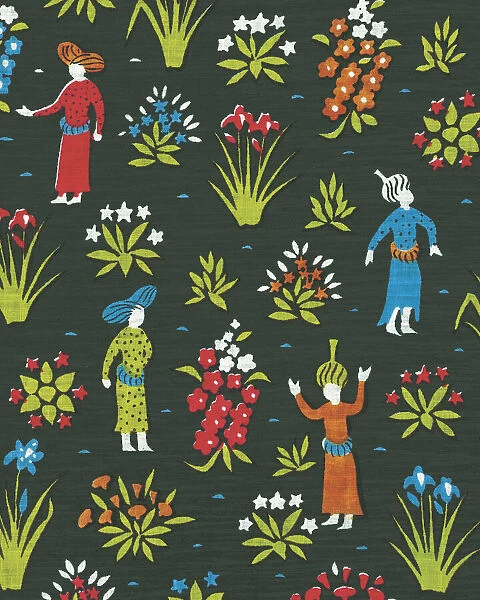 Pattern of Women in a Garden