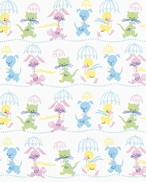 Framed Print : Pattern of Young Animals Carrying Umbrellas Framed Print : Pattern of Young Animals Carrying Umbrellas