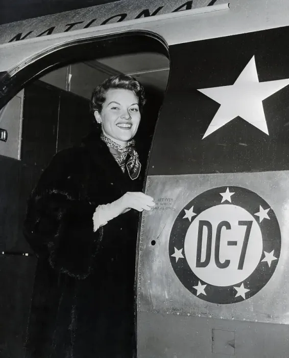 Framed Print : Patti Page Boarding a Plane Framed Print : Patti Page Boarding a Plane